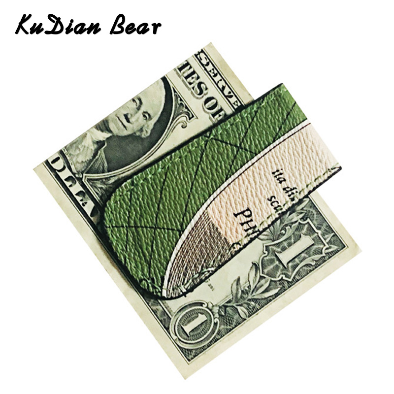 KUDIAN BEAR Magnetic Money Clip Wallet Men Mini PU Leather Map Pattern Women Money Holder For Cash Designer Carteira BIH130 PM49