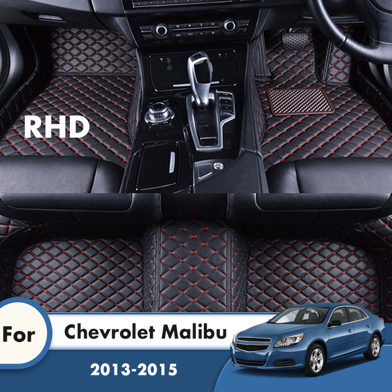 RHD Carpets For Chevrolet Malibu 2015 2014 2013 Car Floor Mats Waterproof Leather Foot Liners Custom Auto Interior Accessories