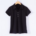 Women's Polo Shirt 2020 Summer Short Sleeve Cotton Office Work Basic solid Polo Shirt Women Casual Slim Women Shirts Lapel tee