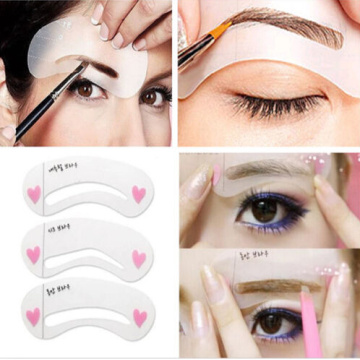 3 styles reusable Eyebrow stencil pencil for eyebrows enhancer drawing guide card brow template DIY make up tools