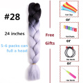 Colorful Braiding Hair 24Inch Synthetic Braiding Hair Extensions Jumbo Braids 100g/Pc For Women Alibaby