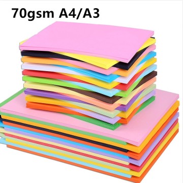 100pcs 70gsm Colorful A4/A3 Kraft Paper a4 paper printer tracing copy paper Children DIY Handmade Origami Craft Paper