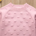 New 2020 Autumn Winter Infant Baby Girls Pink White Sweaters Kids Hairball Knitted Girls Sweaters Solid Color Pullovers 1-5Y