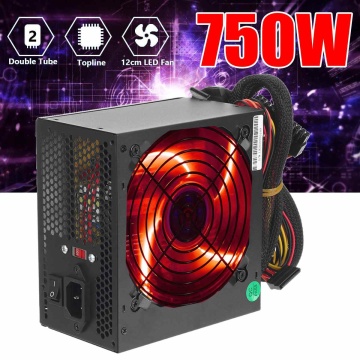 750W Power Supply PSU PFC Red Led Silent Fan ATX 24pin 12V PC Computer SATA Gaming PC Power Supply For Intel AMD Computer