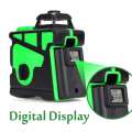 3D 12 Line Laser Level Green Light Digital Self Leveling 360° Rotary Measure Tool AC 100-240V Waterproof Wavelength 532nm