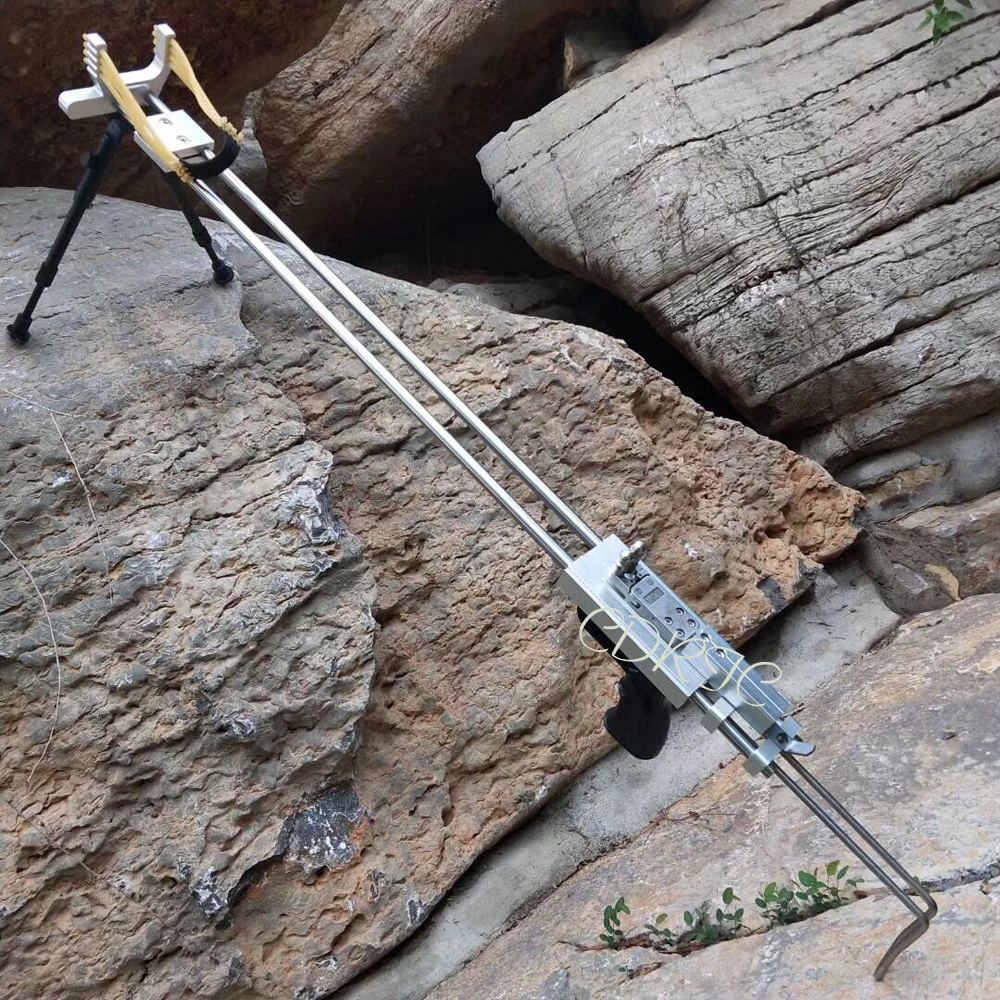 Sliver Wolf Rifle Slingshot Hunting Catapult Powerful Stainless Slingshot For Outdoor Hunting Shooting Double Safety Device CNC