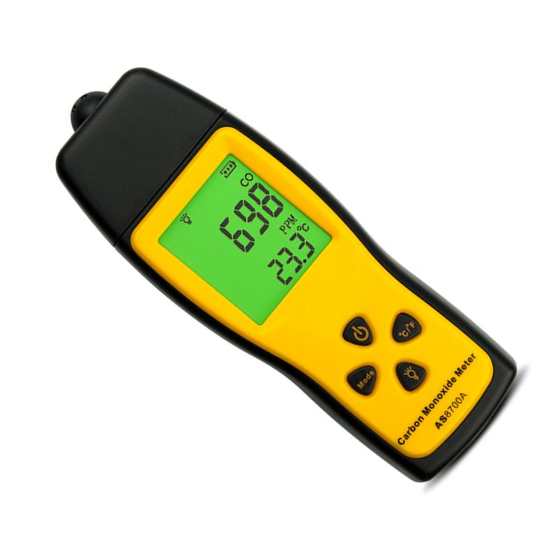 AS8700A Portable CO Gas Analyzers Handheld Carbon Monoxide Meter Tester Monitor Detector Gauge LCD Display Sound Light A