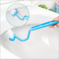S Shape Toilet Cleaning Brush Portable Toilet Brush Scrubber Curved Clean Side Bending Handle Corner Brush