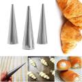 5Pcs/set DIY Baking Cones Stainless Steel Spiral Baked Croissants Tube Horn Pastry Roll Cake Mold for Cream Horns Chocolate Cone