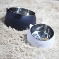 400ml Cat Bowls 15 Degrees Tilted Stainless Steel Dod Bowl Non-slip Base Puppy Pet Food Drink Feeder Neck Protection Dish Bowl