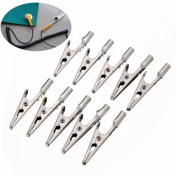 10Pcs Nickel Steel Alligator Clips Silver Screw Probe Test Crocodile Clamps Screw Fixing For Cable