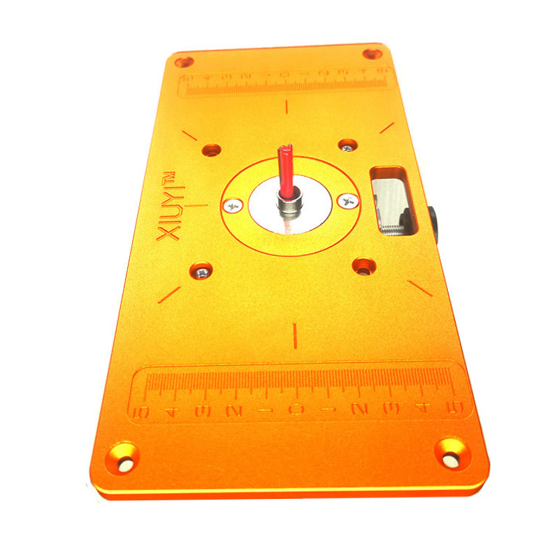 Aluminum Router Table Insert Plate W/ Bushing Ring Screw Trimming Machine Flip Plate for Woodworking Benches Trimmer
