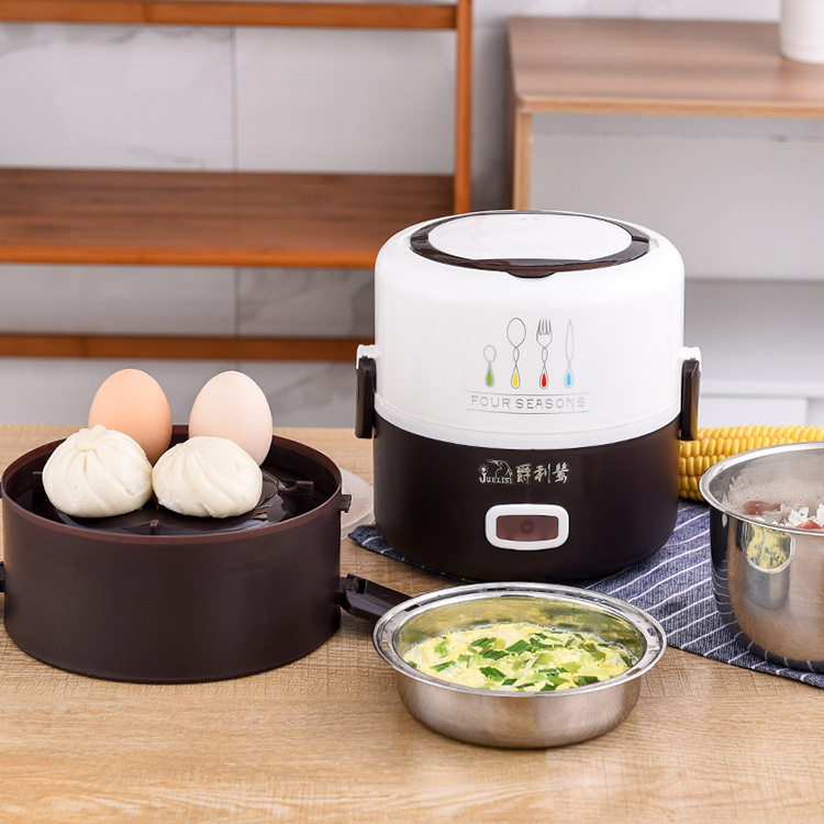 Electric Lunch Box Mini Rice Cooker Electric Pot Food Heater Small Portable Multi Cooker Egg Steamer Stainless Steel Hotpot Soup