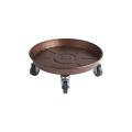 Metal Round Flower Pot Tray/Universal Wheels Heavy Duty Flowers Pot Mover Trolley Plate Stand Holder For Balcony Living Room