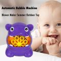 New Cute Frog Automatic Bubble Machine Blower Maker Bath toy Cartoon Animal Bubble Blower Maker Kids Outdoor Toys for Kids