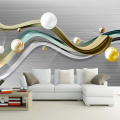 Custom Photo Poster Wall Painting Modern 3D Creative Striped Circle Ball Living Room Sofa TV Background Large Mural Wallpaper