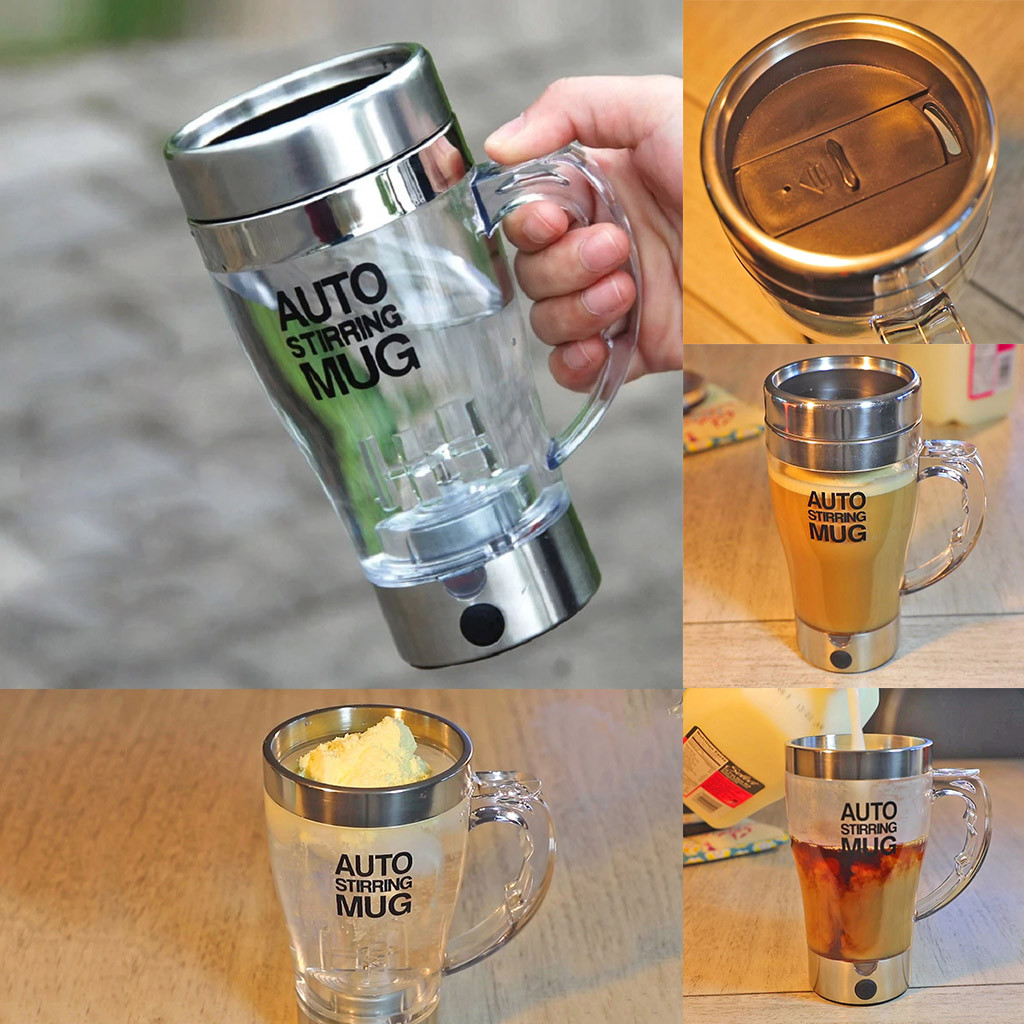 Transparent Automatic Self Stirring Mug Coffee Mixing Mug Plastic Thermal Cup Electrical Lazy Double Insulated Smart Cup #LR3