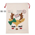 30pcs/lot Factory Wholesale Drawstring Gift Bag Christmas Canvas Santa Sack Xmas Cotton Bag Santa Claus Gift Bag