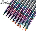 BQAN 11pcs Rainbow Nail Brush Gel Brush For Manicure Acrylic UV Gel Extension Pen For Nail Polish Painting Drawing Brush Paint