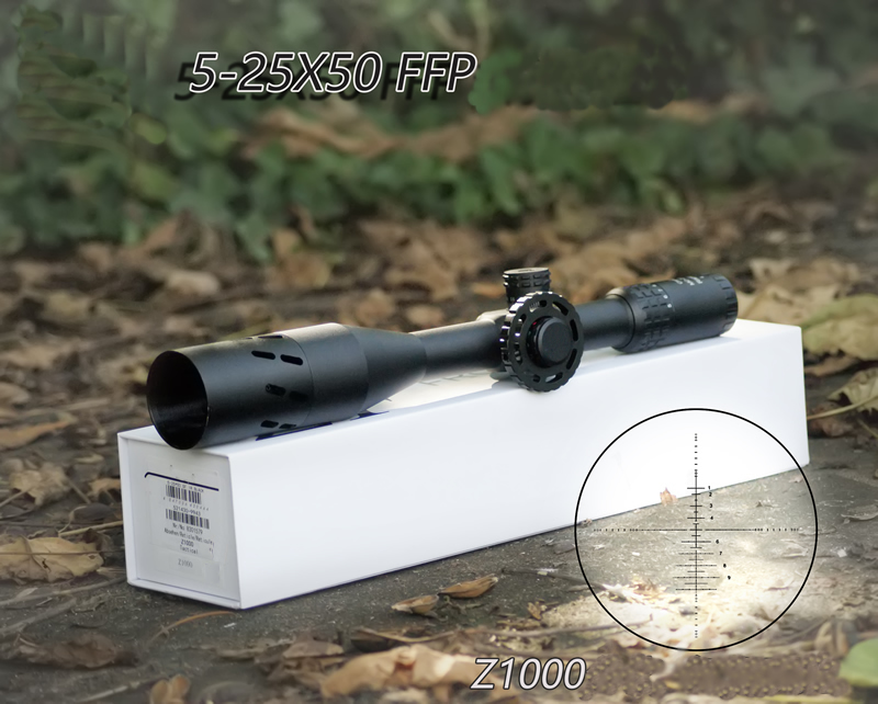 New Reticle Z1000 5-25X50 FFP Frontier Optic Side Parallax Tactical Hunting Scopes with Red and Green Lights