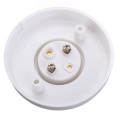E27 Round Plastic Base Screw Light Bulb Lamp Socket Holder White