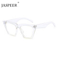 JASPEER Women Square Eyeglasses Frames Vintage Transparent Lens Eye Glasses Decoration Eyewear Cat Eye Optical Frame