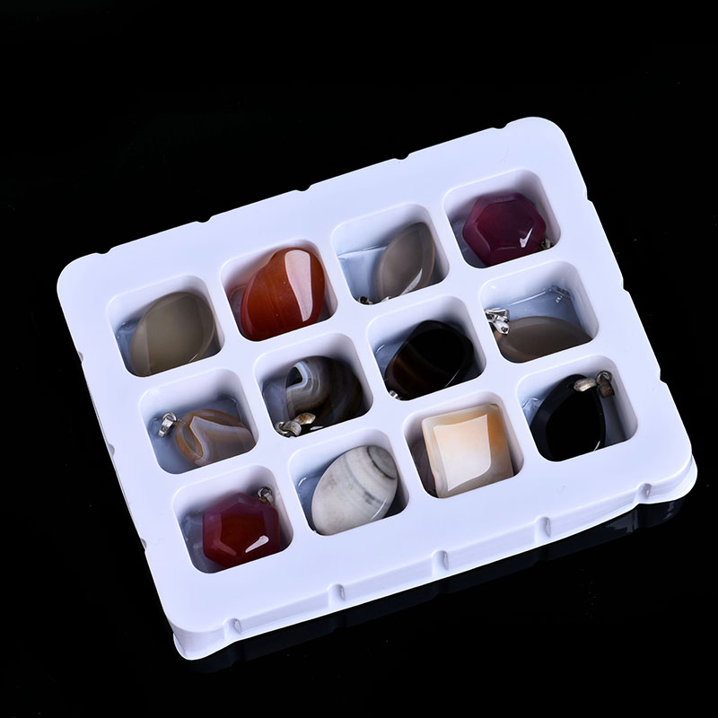 12-in-1 set natural agate crystal mineral jewelry fashion distinguished couple decoration collection DIY gift free shipping