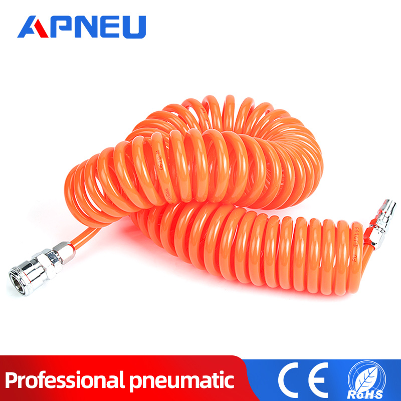 8mm 10mm 12mm PU Air Pipe Air Pump High Pressure Telescopic Tube Air Compressor Spiral Duct Pneumatic tubo compressore aria