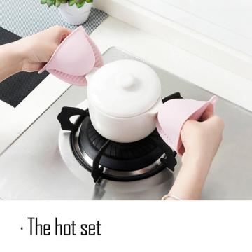 Silicone an-ti hot Gloves Oven Heat Insulated Finger Gloves Cooking Microwave Non-slip Gripper Pot Holder Kitchen Baking Tools