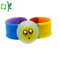Cute Silicone Slap Bracelet Layer Wristband with Tag