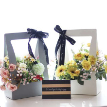 Custom Handle Paper Basket Packaging Box for Flowers