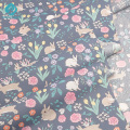 Fabric Meters Rabbit Rose Tulip Printed Cotton Fabrics for Sewing Girls Dresses Baby Nest Blankets Clothes DIY Sewing Tissu