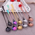 New Stainless Steel Long Handled Coffee Spoon Home Party Cold Drink Fruit Ice Cream Dessert Tea Spoon #260599