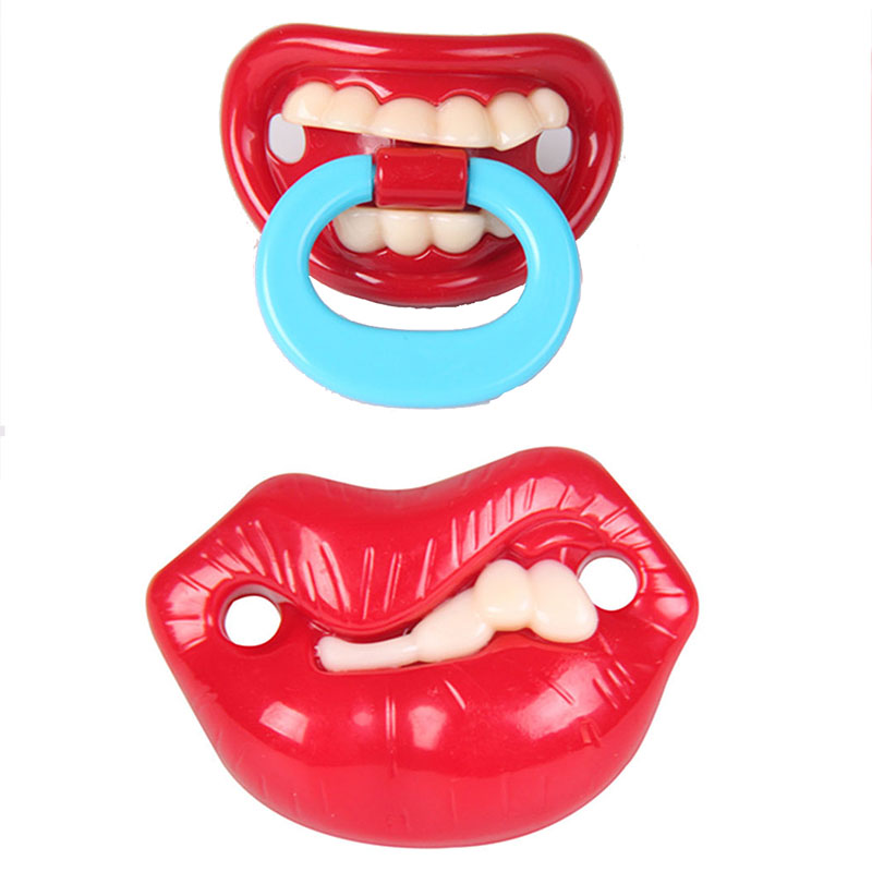 Funny Baby Pacifier Toddler Nipple Feeding Food Grade Silicone Baby Teether Pacifier Old Funny Beard/Lips Cartoon Style Soother