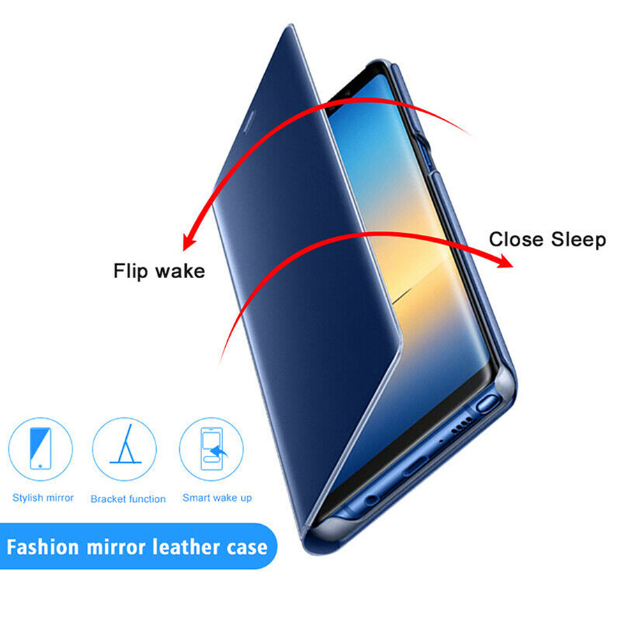 Smart Mirror Luxury Retro Leather Flip Case for Xiaomi Redmi 7 7A Note 7 Pro Stand Book Cover Plain Cn(origin) CYTANH