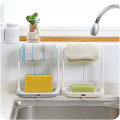 1PC Storage Rack Standing Type Sponge Holder Shelf Plate For Pad Towel 2 in 1 Multifunctional Organizer Home Kitchen Accessories