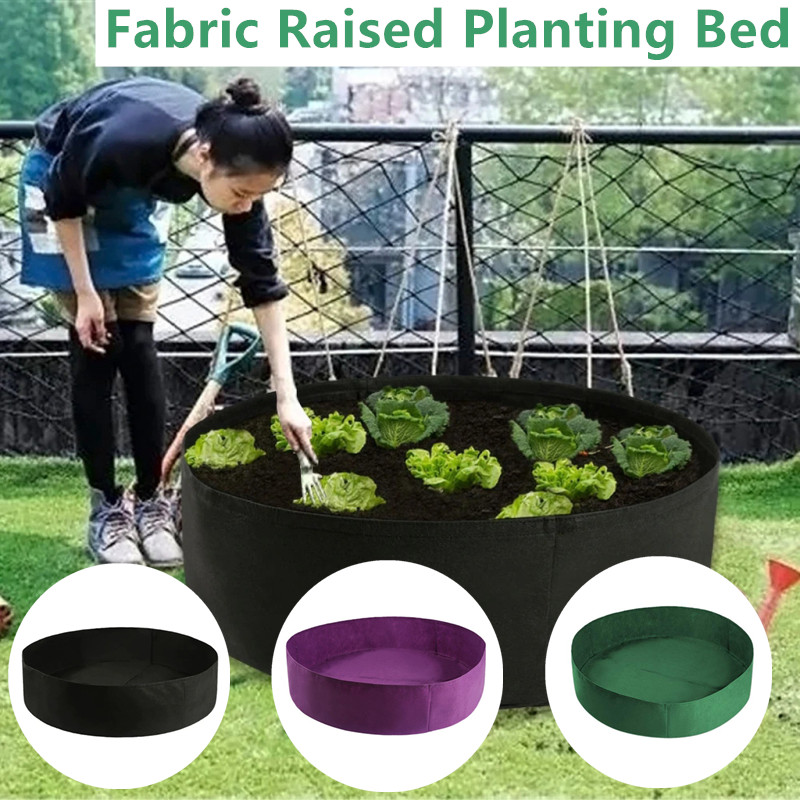 Large Fabric Raised Garden Planting Grow Bed Vegetable Planter Grow Bed Box Breathable Felt Fabric Planter For Plants Nursery
