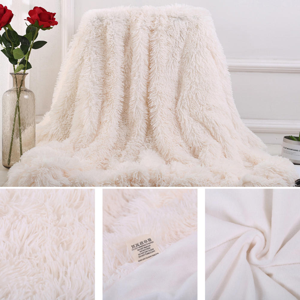 Soft Warm Fleece Flannel Blankets For Beds Faux Fur Mink Throw Solid Color Sofa Cover Bedspread Winter Blankets