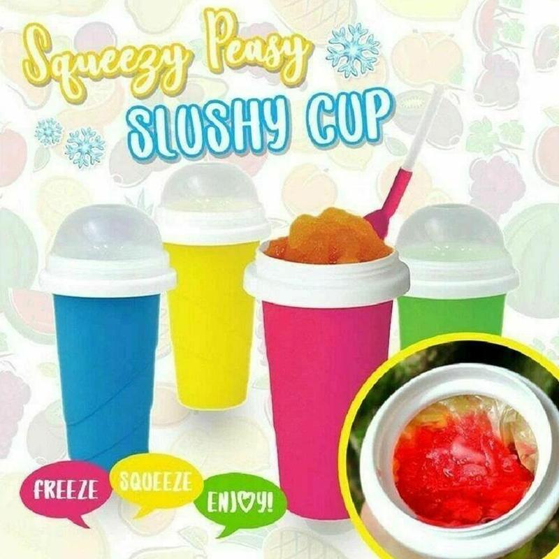 Quick-Frozen Squeeze Cup Slushy Maker Ice Cream Maker Maker Slushy Supplies Straw Cup Smoothie With Cooling Bottle Sq S4K6