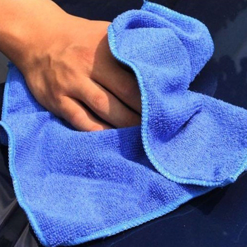 1Set 5/10pcs Microfiber Wash Clean Towels Cleaning Cloths Blue Car Furniture Cleaning Duster Soft Cloths 25x25cm