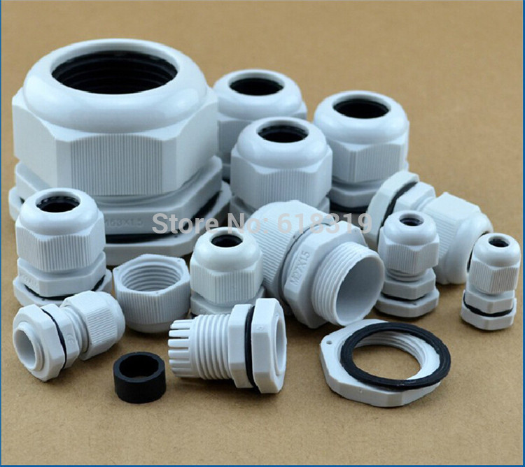 200pcs/lot PG7 Cable Gland IP68 Waterproof Connector Diameter 3-6.5mm Nylon Plastic Wire Glands