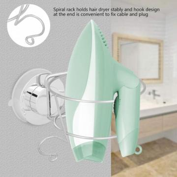 Hot Stainless Steel air Dryer Organizer Home Bathroom Suction Cup Wall Mounted Hair Dryer Holder Stand Hanging Rack