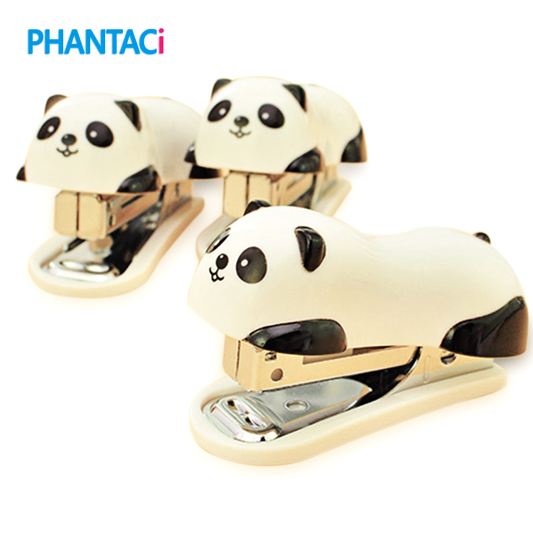 Cartoon Mini Panda Stapler Set School Office Supplies Stationery Paper Binding Binder Book Student Gifts