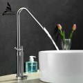 Basin Faucetst Chrome Silver Bathroom Faucet Single Handle Kitchen Sink High Arch Single Lever Hot Cold Mixer Water Tap LT-801B