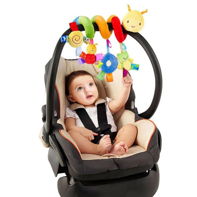 Stroller Hanging Toy Spiral Rattle Stroller Kids Toys Cute Animals Soft Plush Newborns Infant Car Seat Towel Toys 0-12 months