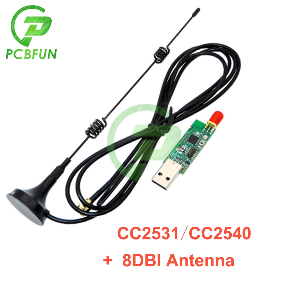 Wireless Zigbee USB CC2531 CC2540 Sniffer Board Packet Protocol Analyzer Module Bluetooth 4.0 Dongle Capture Module+8dbi Antenna