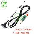 Wireless Zigbee USB CC2531 CC2540 Sniffer Board Packet Protocol Analyzer Module Bluetooth 4.0 Dongle Capture Module+8dbi Antenna