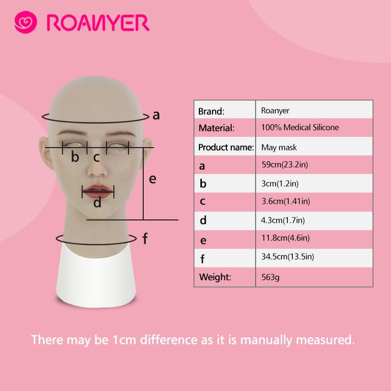 Roanyer may Silicone mask women Masken for crossdresser Transgender Male Drag Queen Shemale masquerade halloween Cosplay Costume