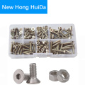 M2 M3 M4 M5 M6 Hex Socket Flat Head Machine Screw Metric Thread Countersunk Hexagon Bolt Assortment kit Set 304 Stainless Steel