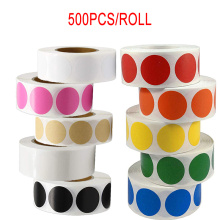 500pcs round color code dot seal Chroma label sticker 1 inch red, green, white, yellow, blue, pink, black stationery stickers